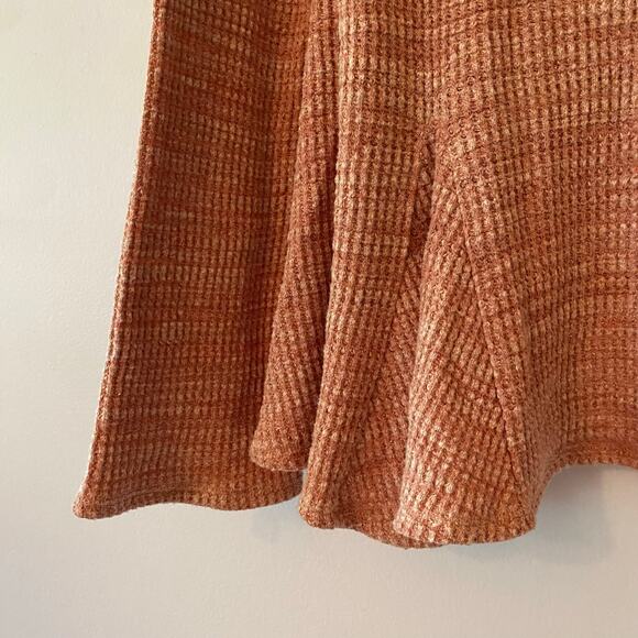 Anthropologie Pink Waffle Knit Flowy Sweater Boho Cowlneck Women's size Small - Picture 4 of 9